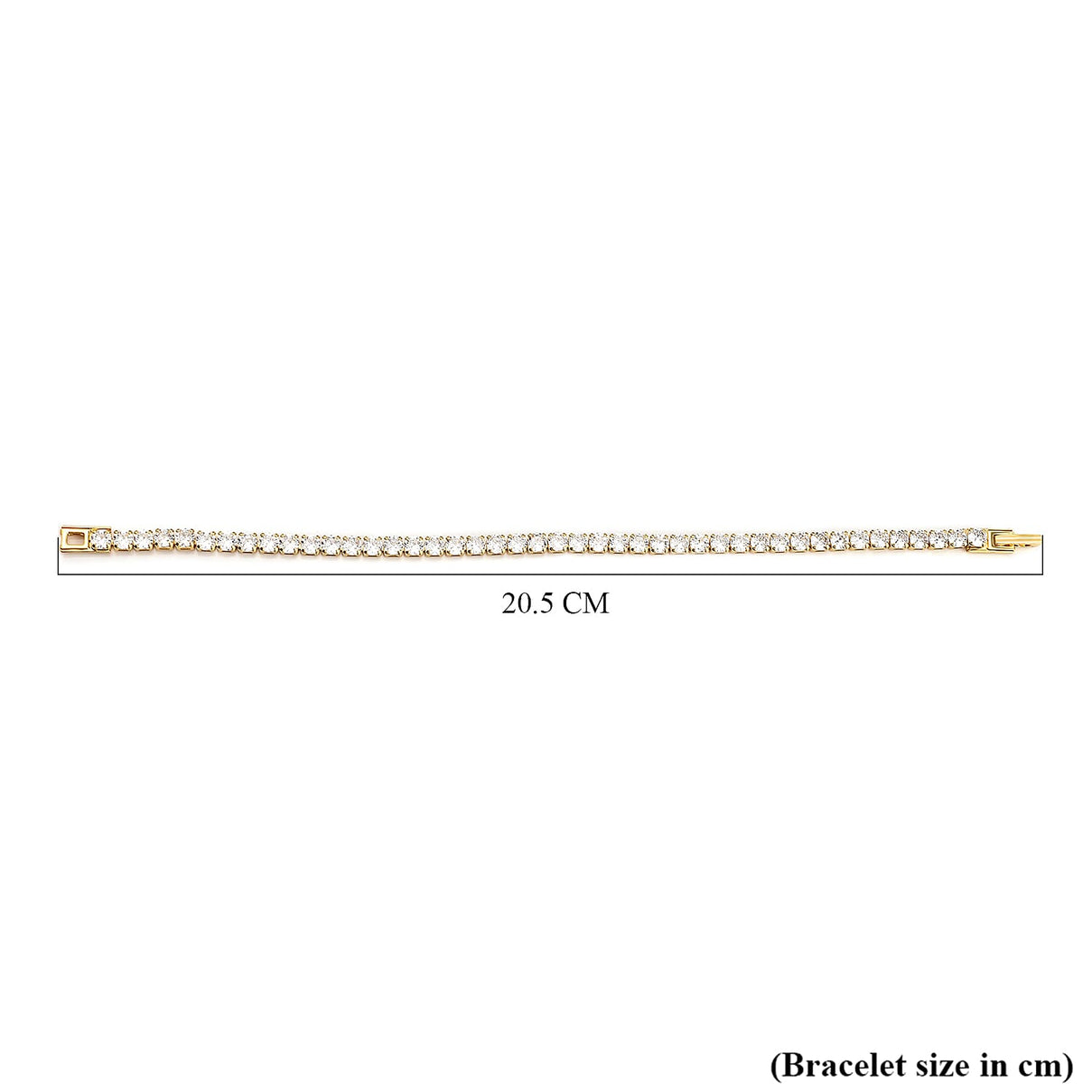 NY Close Out Deal- AAA Simulated Diamond Tennis Bracelet (Size - 7.5) in Yellow Gold Tone 7167886 4