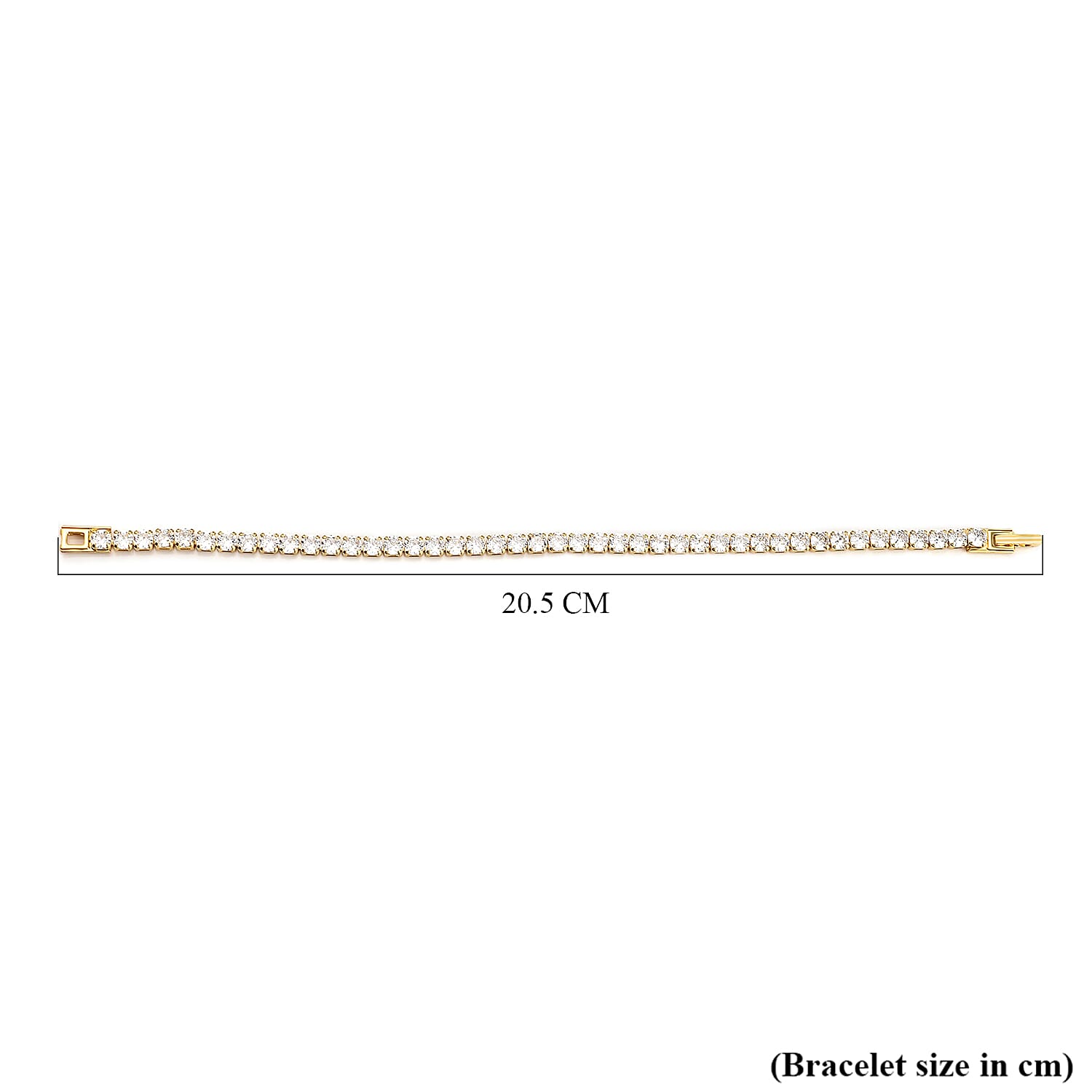 NY Close Out Deal- AAA Simulated Diamond Tennis Bracelet (Size - 7.5) in Yellow Gold Tone 7167886 4