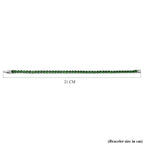 NY Close Out Deal- Simulated Emerald Tennis Bracelet (Size - 7.5) in Silver Tone