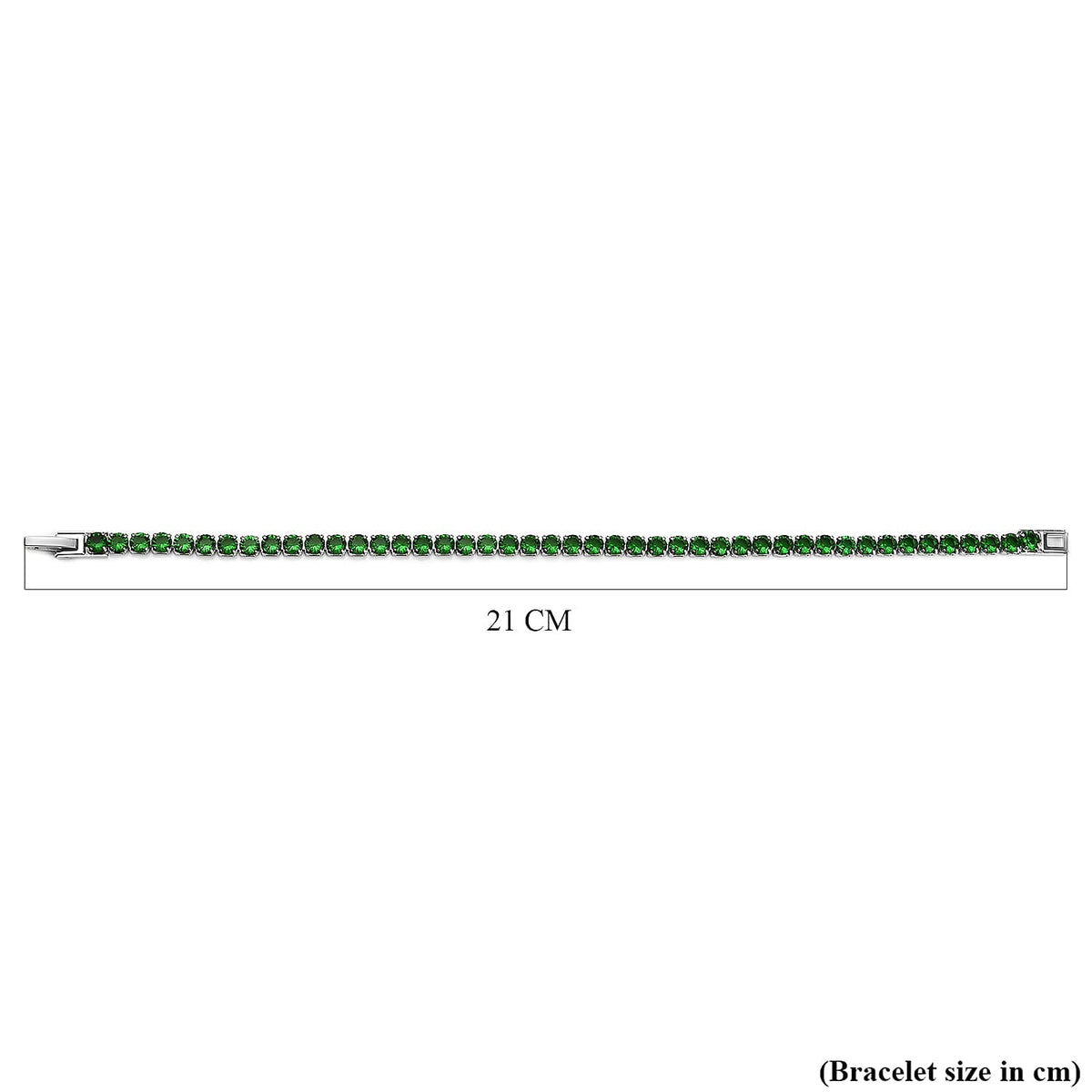 NY Close Out Deal- Simulated Emerald Tennis Bracelet (Size - 7.5) in Silver Tone 7167892 3