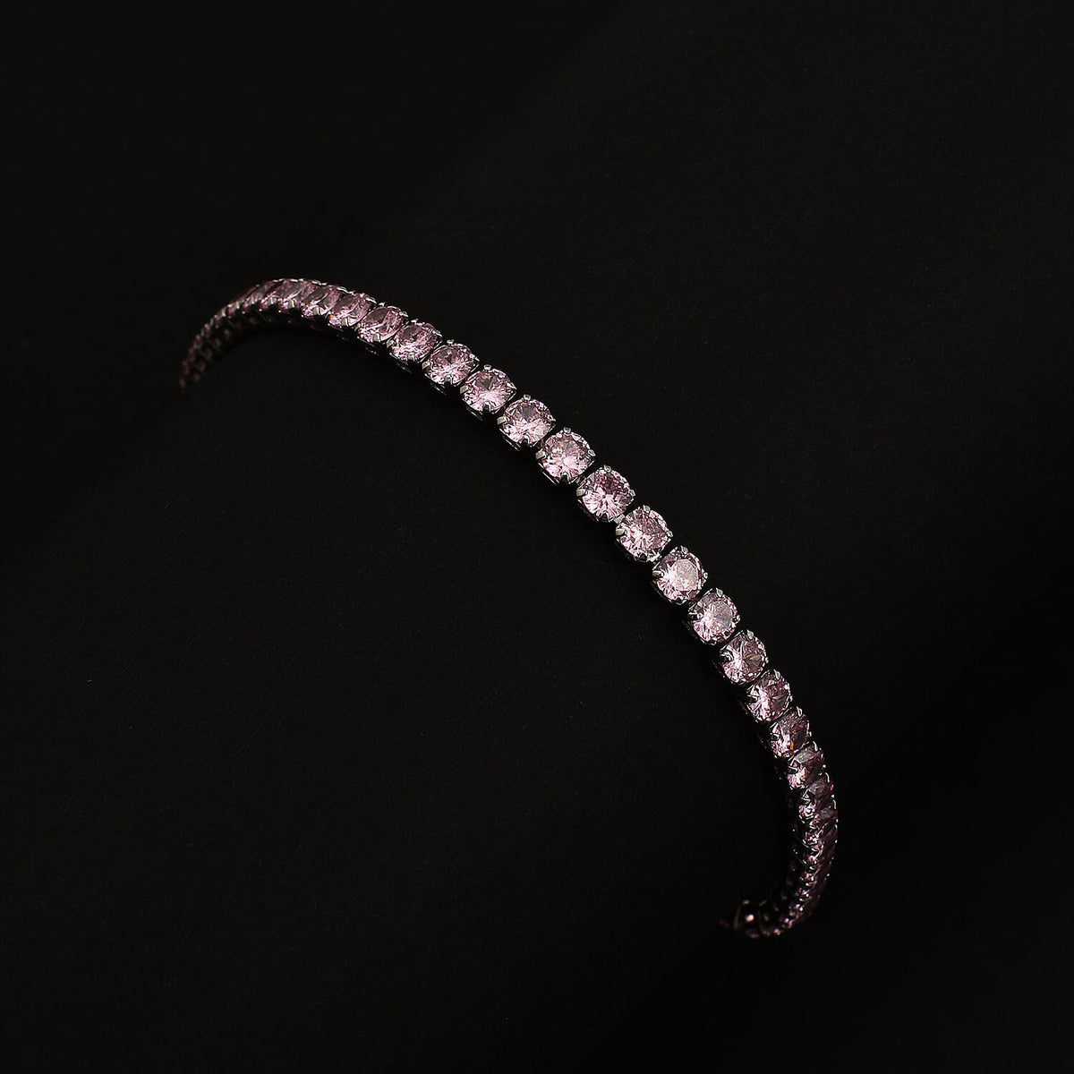 NY Close Out Deal- Simulated Pink Topaz Tennis Bracelet (Size - 7.5) in Silver Tone 7167910 1