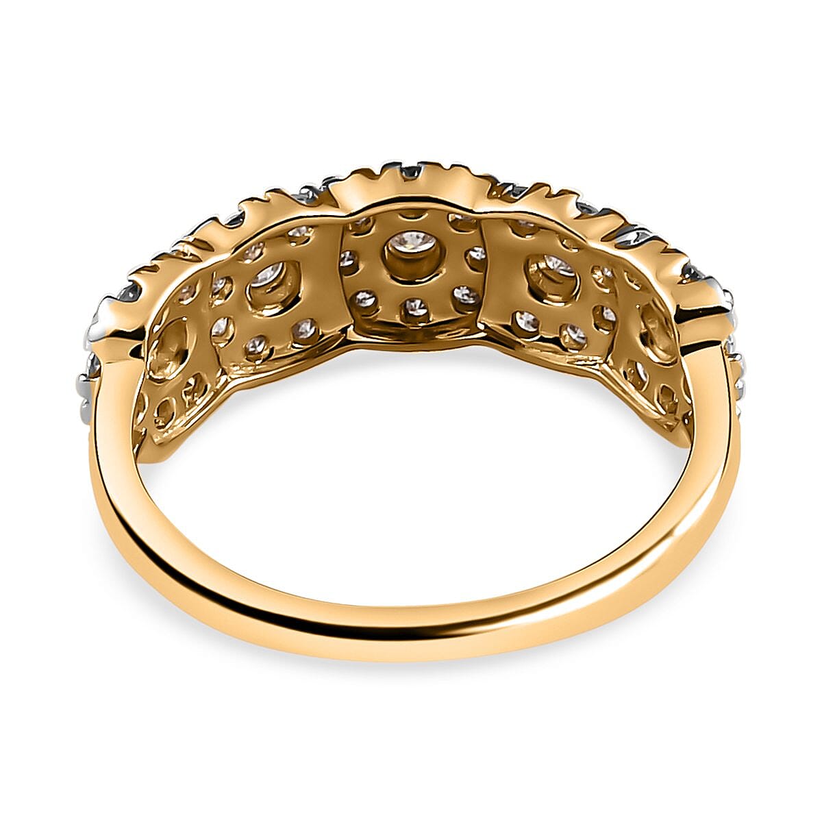 NY Close Out Deal - 14K Yellow Gold Diamond (I1-I2-G-H) Floral Ring 1.00 Ct. 7208775 10