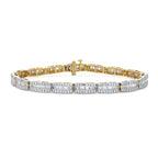 NY Close Out Deal- Luxuriant Lab Grown Diamond (SI-GH) Bracelet (Size - 7.5) in 18K Vermeil Yellow Gold Plated Sterling Silver 4.25 Ct.