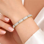 NY Close Out Deal- Luxuriant Lab Grown Diamond (SI-GH) Bracelet (Size - 7.5) in 18K Vermeil Yellow Gold Plated Sterling Silver 4.25 Ct.