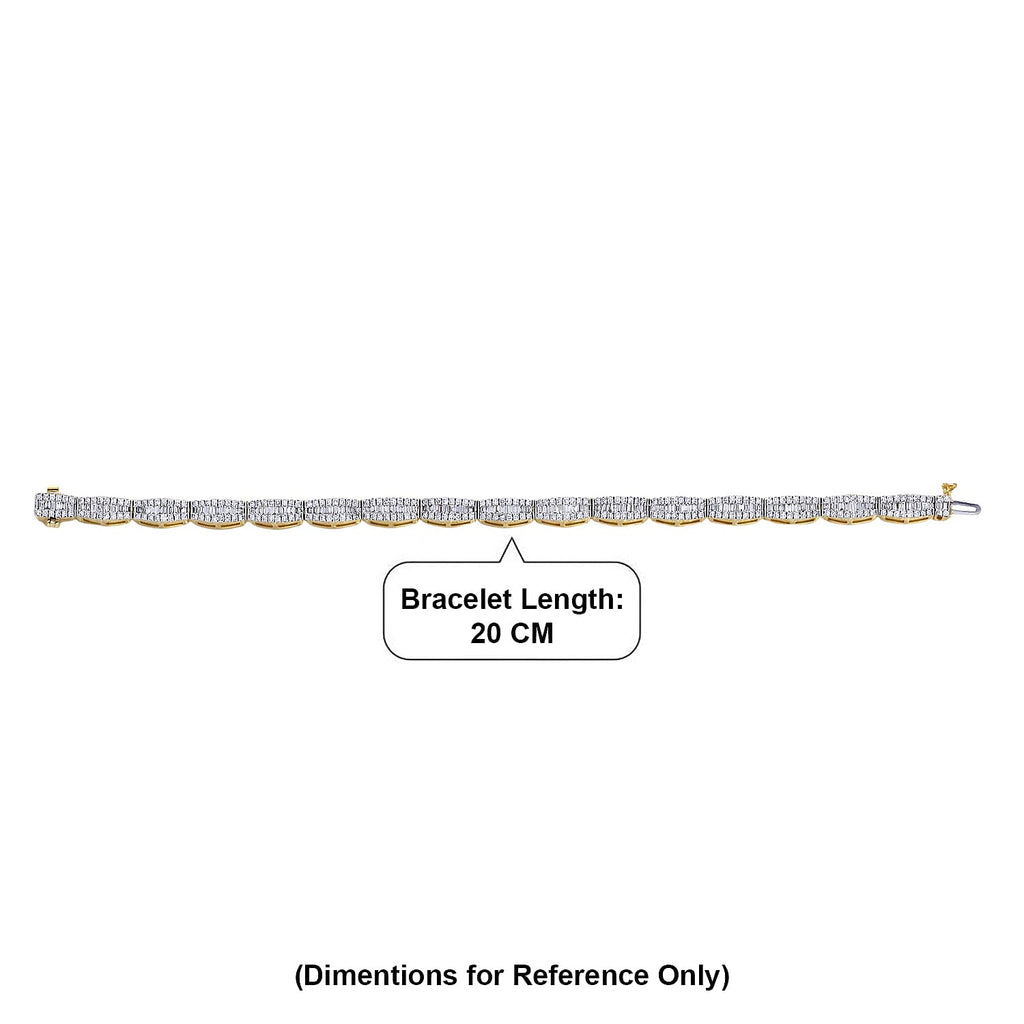 NY Close Out Deal- Luxuriant Lab Grown Diamond (SI-GH) Bracelet (Size - 7.5) in 18K Vermeil Yellow Gold Plated Sterling Silver 4.25 Ct.