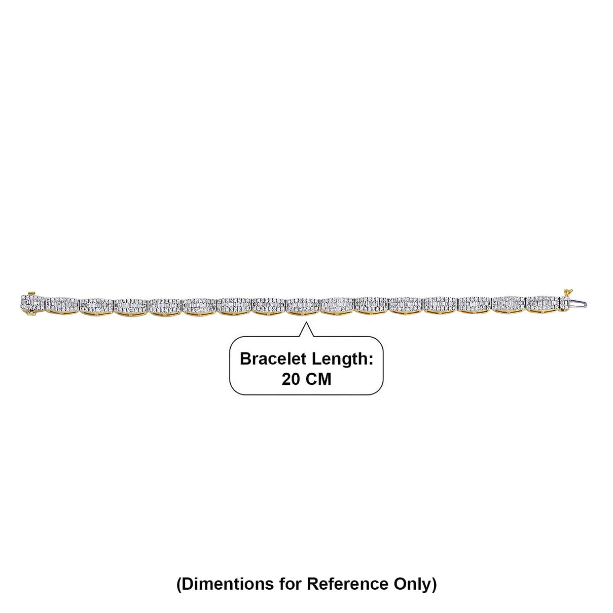 LUXURIANT 4.25 Ct. Lab Grown Diamond Cluster Link Bracelet with Box Clasp in 18K Vermeil Yellow Gold Over Sterling Silver 7.5 Inch (SI-GH) 8371053 5