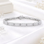 NY Close Out Deal-Luxuriant Lab Grown Diamond (SI-GH) Bracelet (Size - 7.5) in Rhodium Overlay Sterling Silver 4.25 Ct.