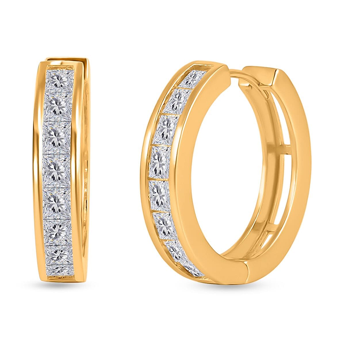 NY Close Out Deal- White Cubic Zirconia Hoop Earrings 7590756 0
