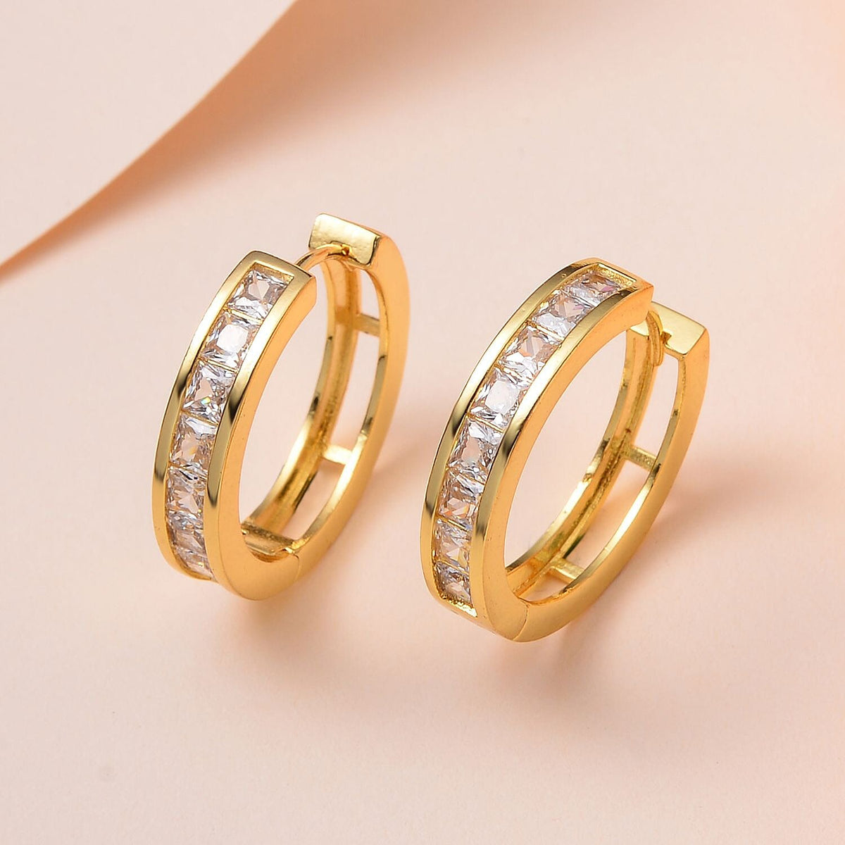 NY Close Out Deal- White Cubic Zirconia Hoop Earrings 7590756 1