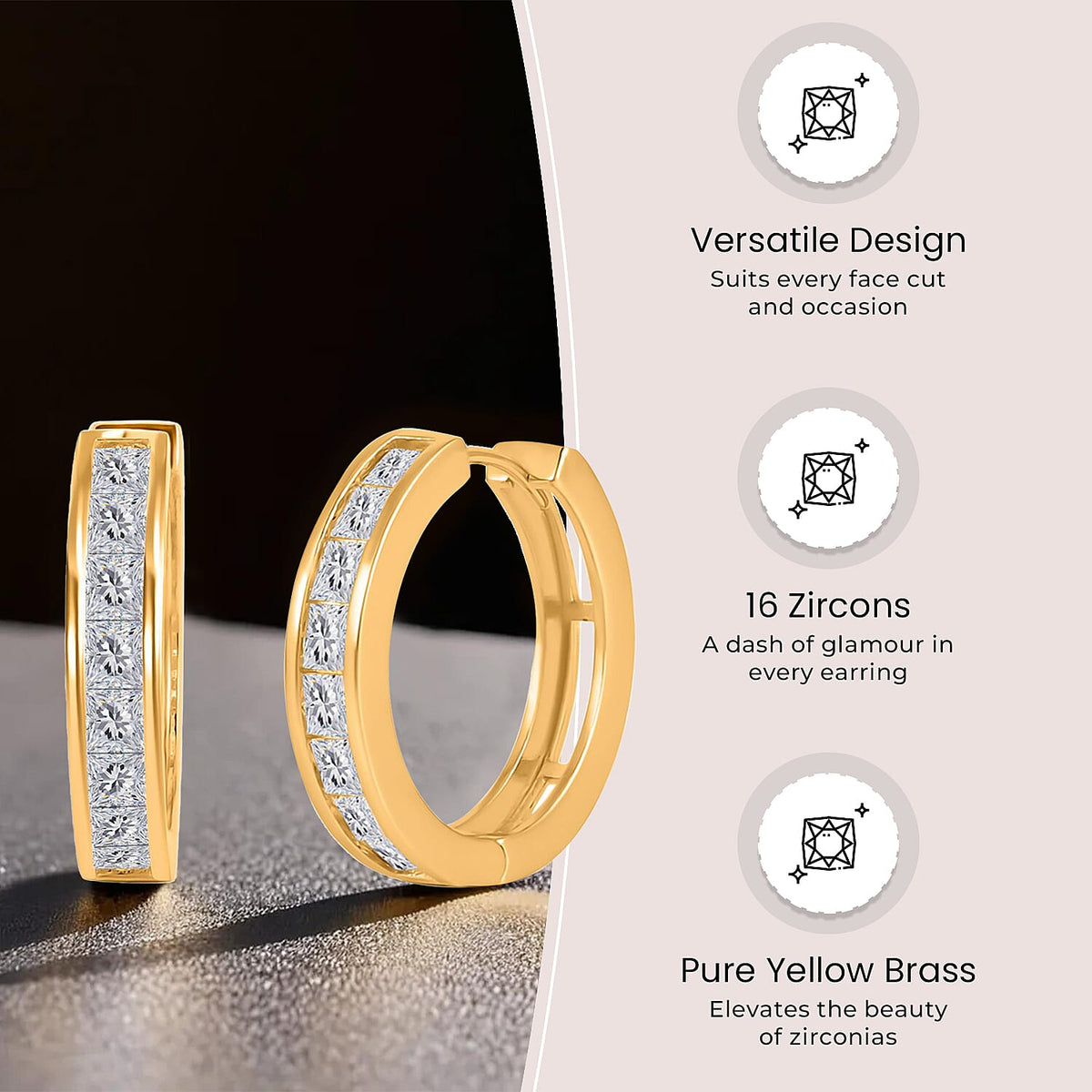 NY Close Out Deal- White Cubic Zirconia Hoop Earrings 7590756 4