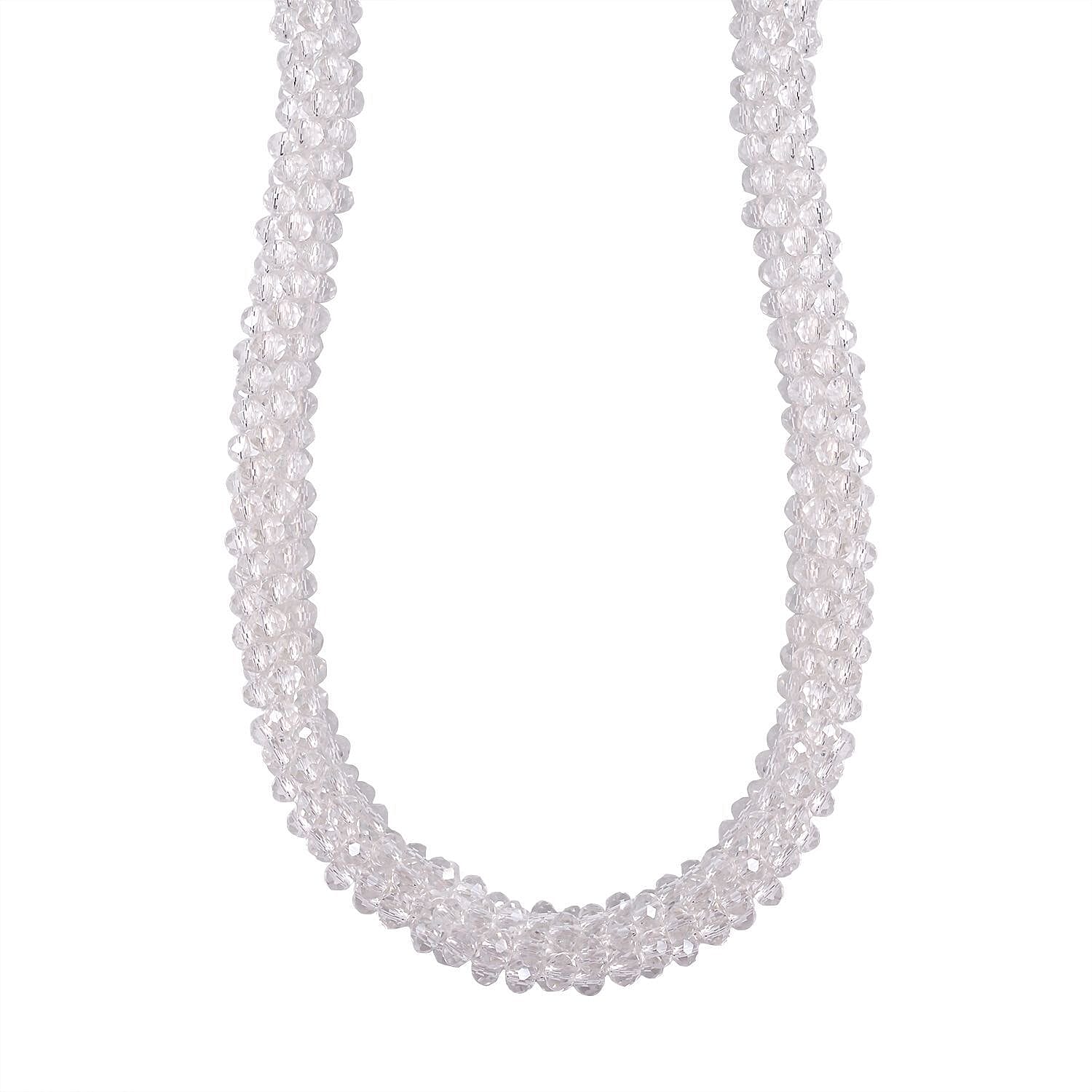 NY Close Out Deal-  Mystic White Crystal Necklace With Magnetic Clasp (Size - 20) 7651868 0