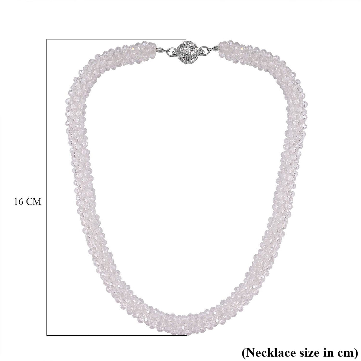 NY Close Out Deal-  Mystic White Crystal Necklace With Magnetic Clasp (Size - 20) 7651868 4