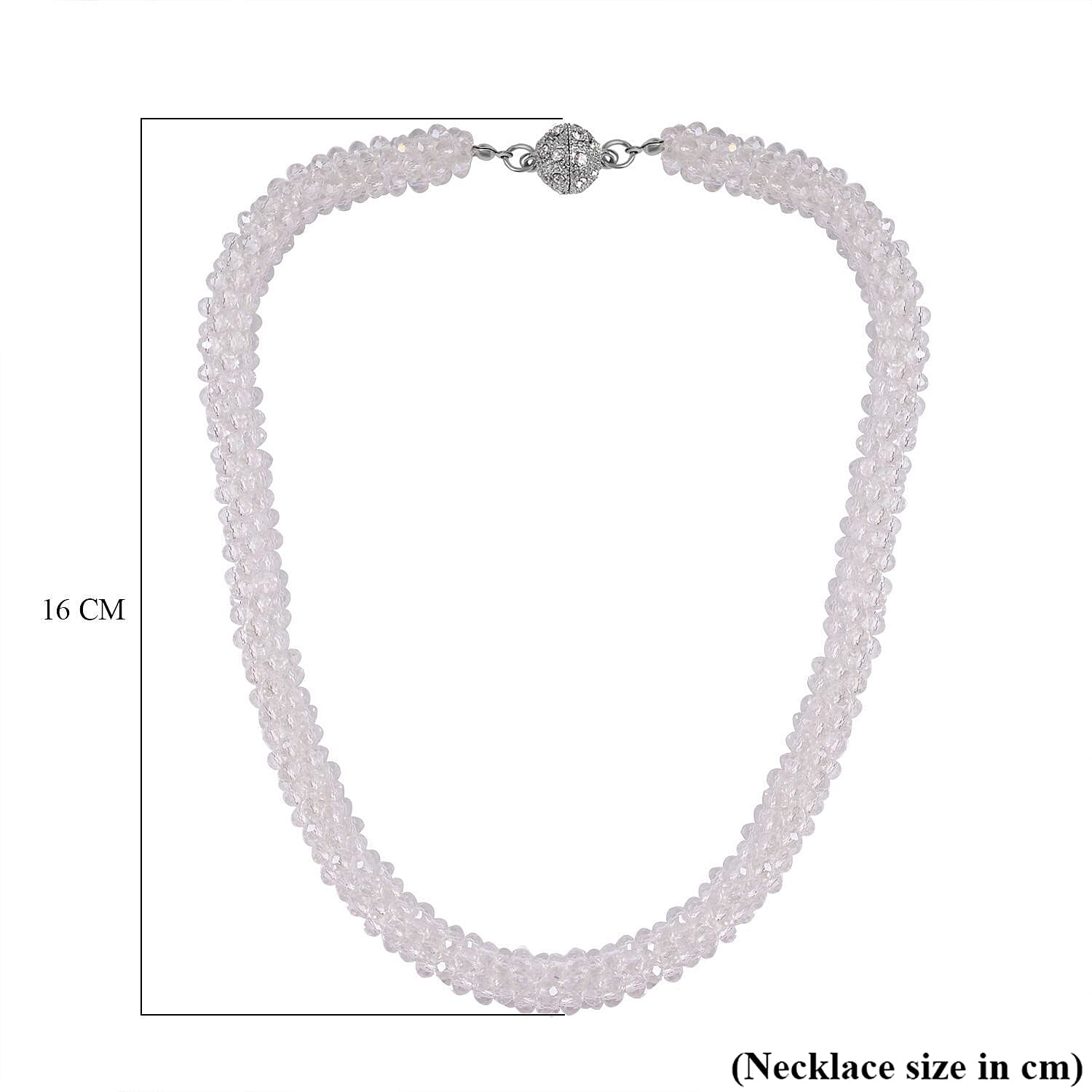 NY Close Out Deal-  Mystic White Crystal Necklace With Magnetic Clasp (Size - 20) 7651868 4