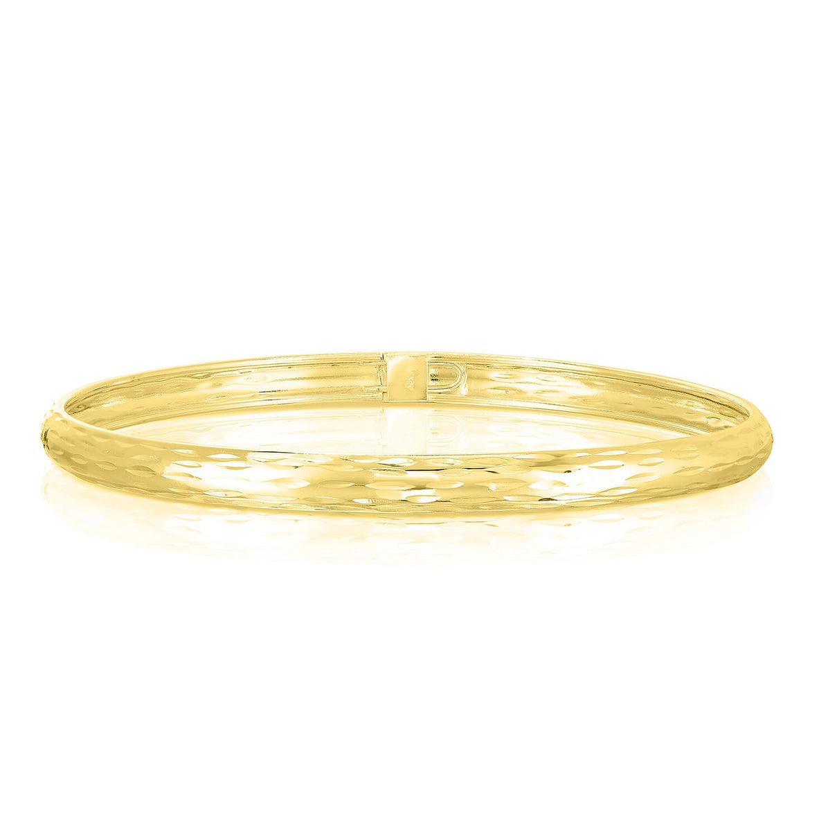 NY Close Out Deal - Yellow Gold Overlay Sterling Silver Bangle (Size 7.5 - 8) 7199469 0