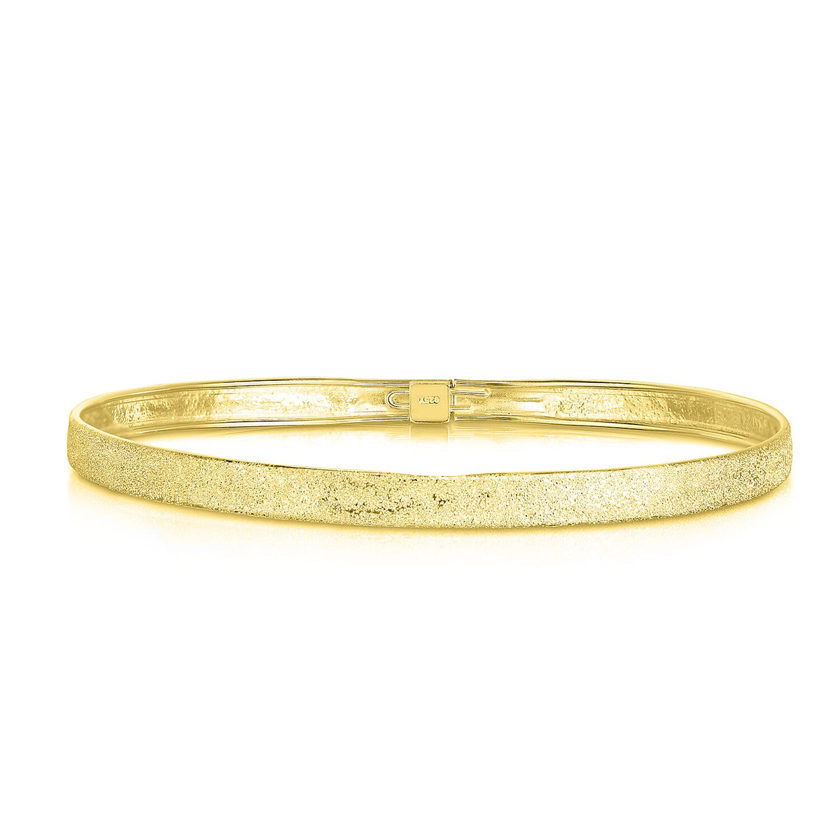 Yellow Gold Overlay Sterling Silver Starburst Bangle (Size 8) 7199480 0