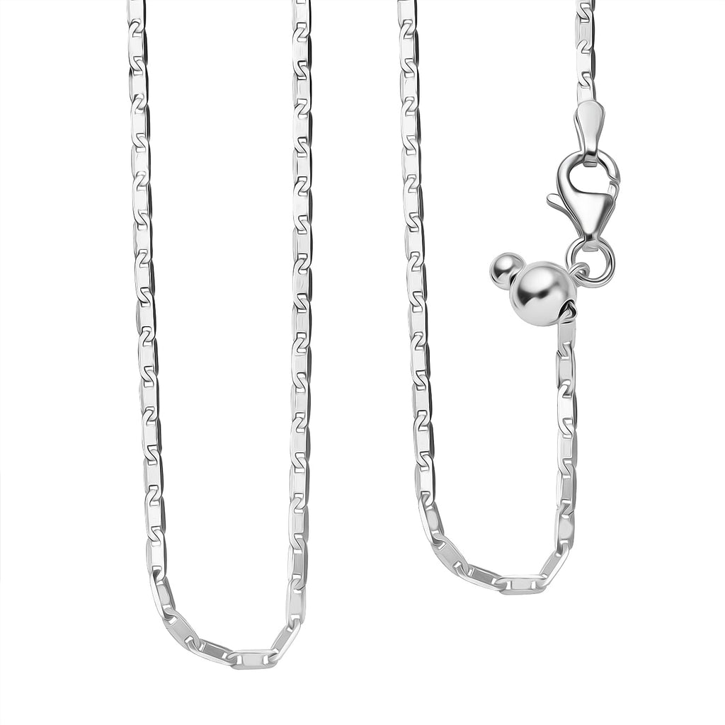 NY Close Out- Rhodium Overlay Sterling Silver adjustable Necklace (Size - 24)