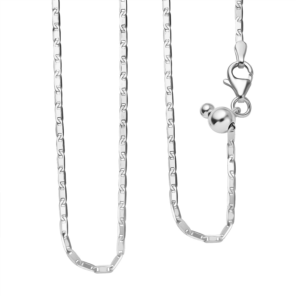NY Close Out- Rhodium Overlay Sterling Silver adjustable Chain  24 Inch 7990660 0