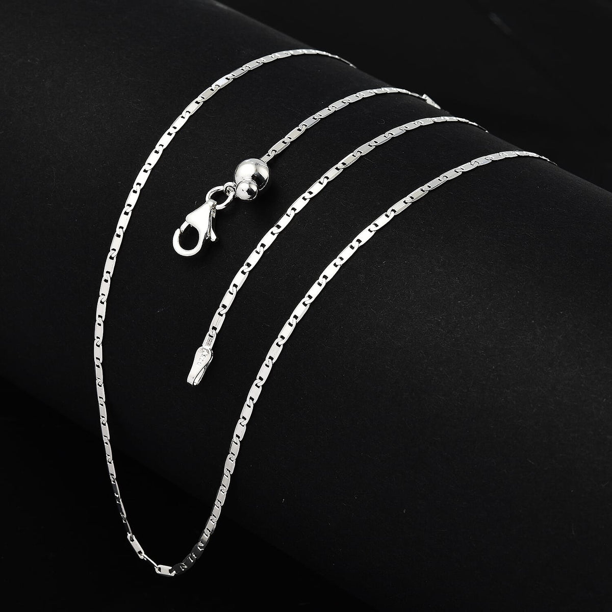 NY Close Out- Rhodium Overlay Sterling Silver adjustable Chain  24 Inch 7990660 1