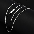 NY Close Out- Rhodium Overlay Sterling Silver adjustable Necklace (Size - 24)