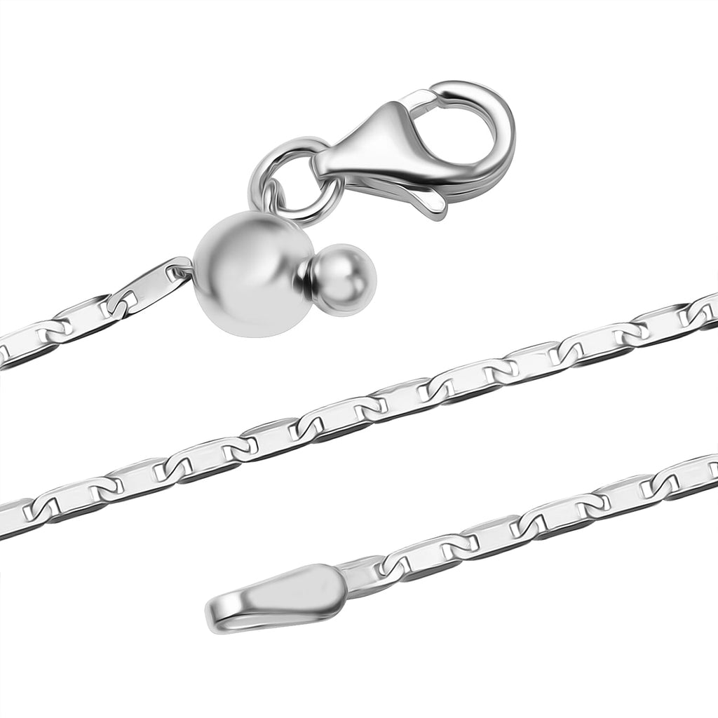 NY Close Out- Rhodium Overlay Sterling Silver adjustable Necklace (Size - 24)