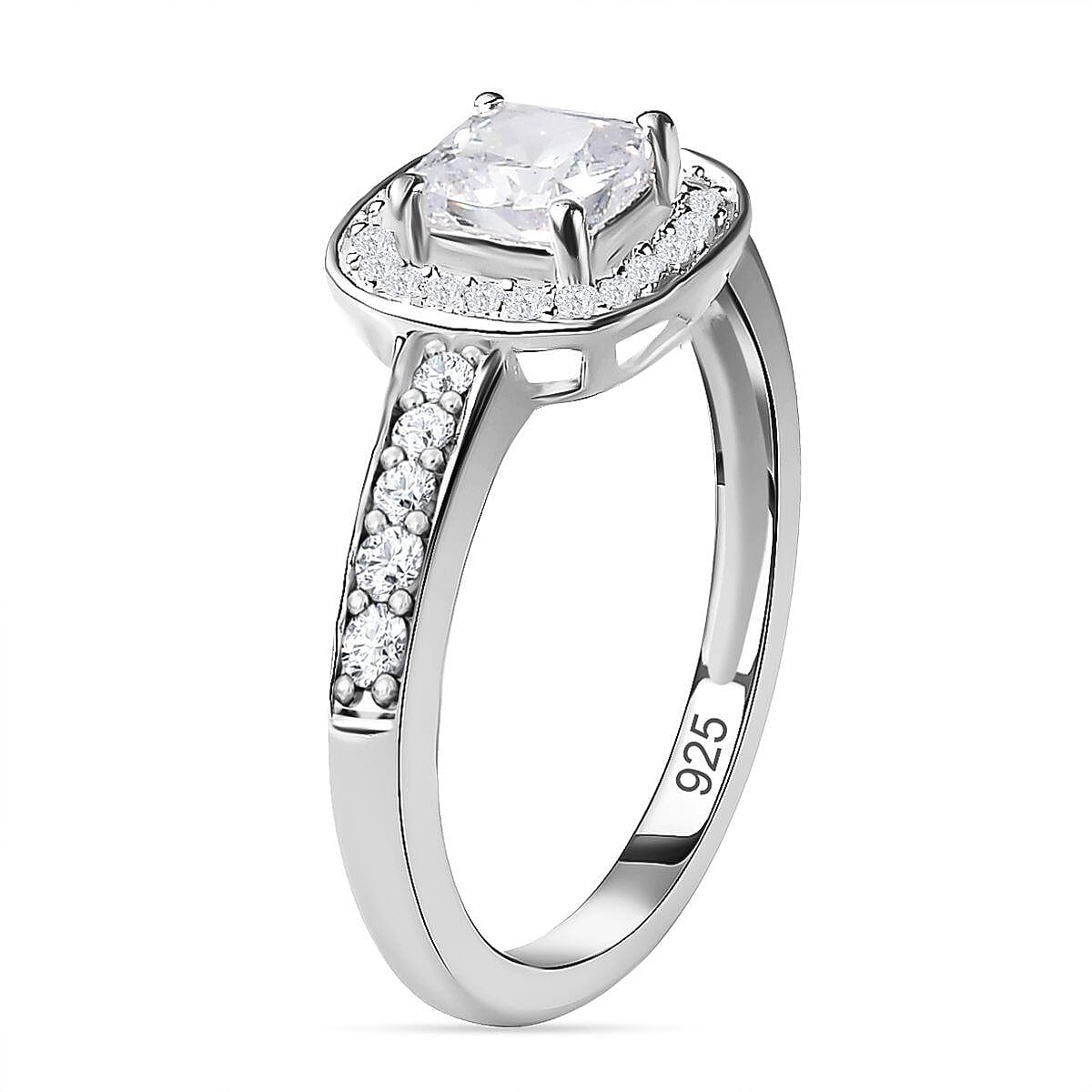 NY Close Out - Simulated Diamond Halo Ring in Sterling Silver 7263137 3