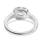 NY Close Out - Simulated Diamond Halo Ring in Sterling Silver