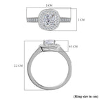NY Close Out - Simulated Diamond Halo Ring in Sterling Silver