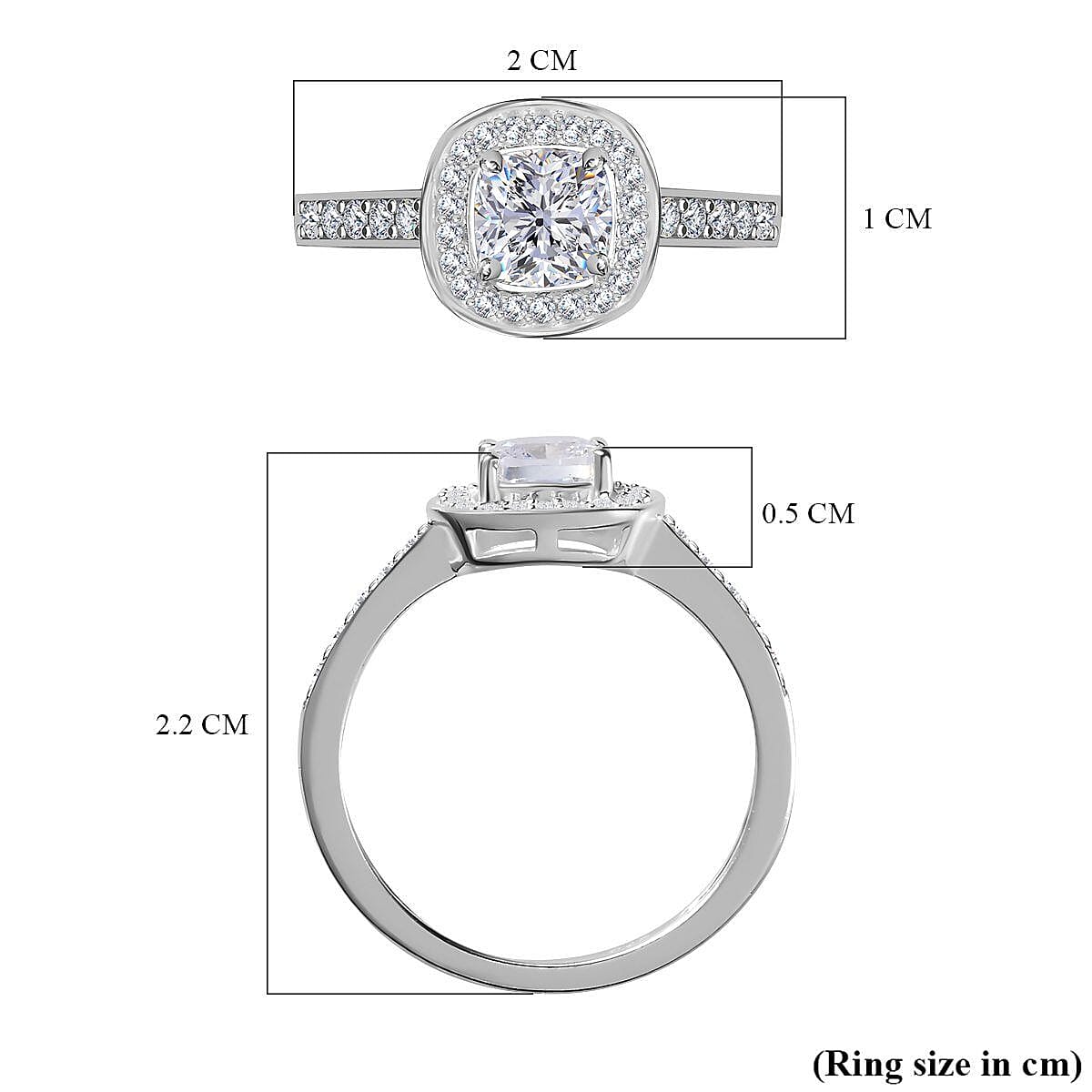 NY Close Out - Simulated Diamond Halo Ring in Sterling Silver 7263137 5