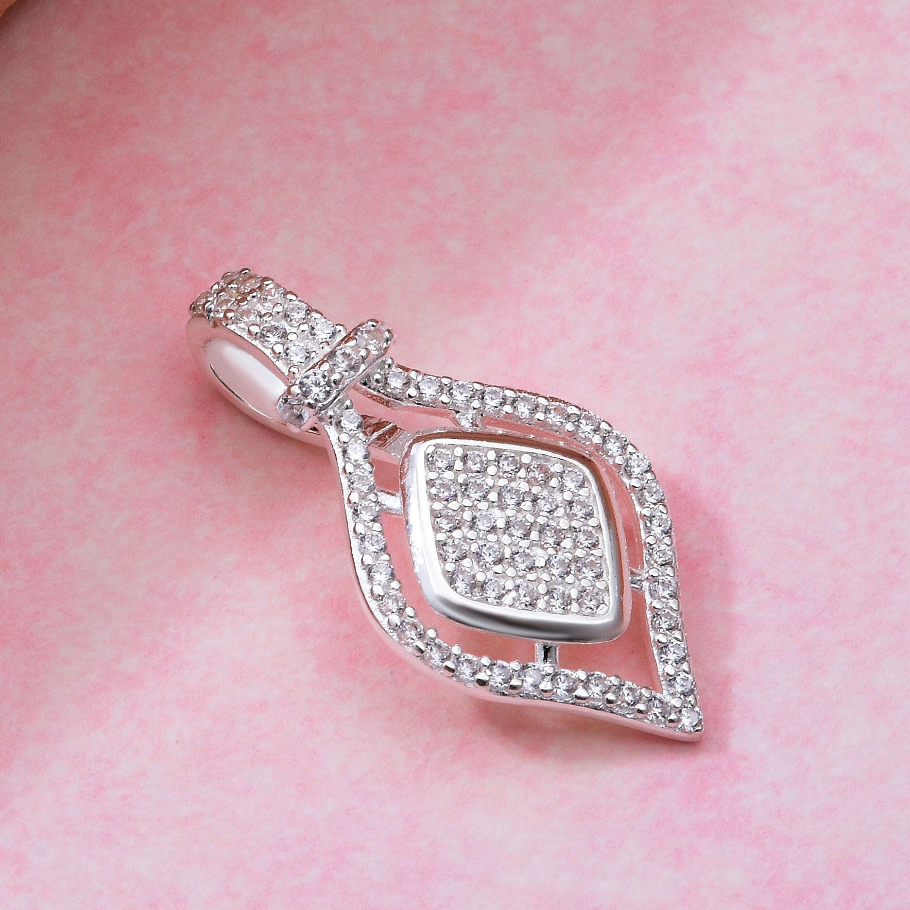 NY Close Out - Simulated Diamond Pendant in Sterling Silver 7212531 2