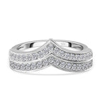 NY Close Out - Simulated Diamond Wishbone Ring in Sterling Silver 1.044 Ct