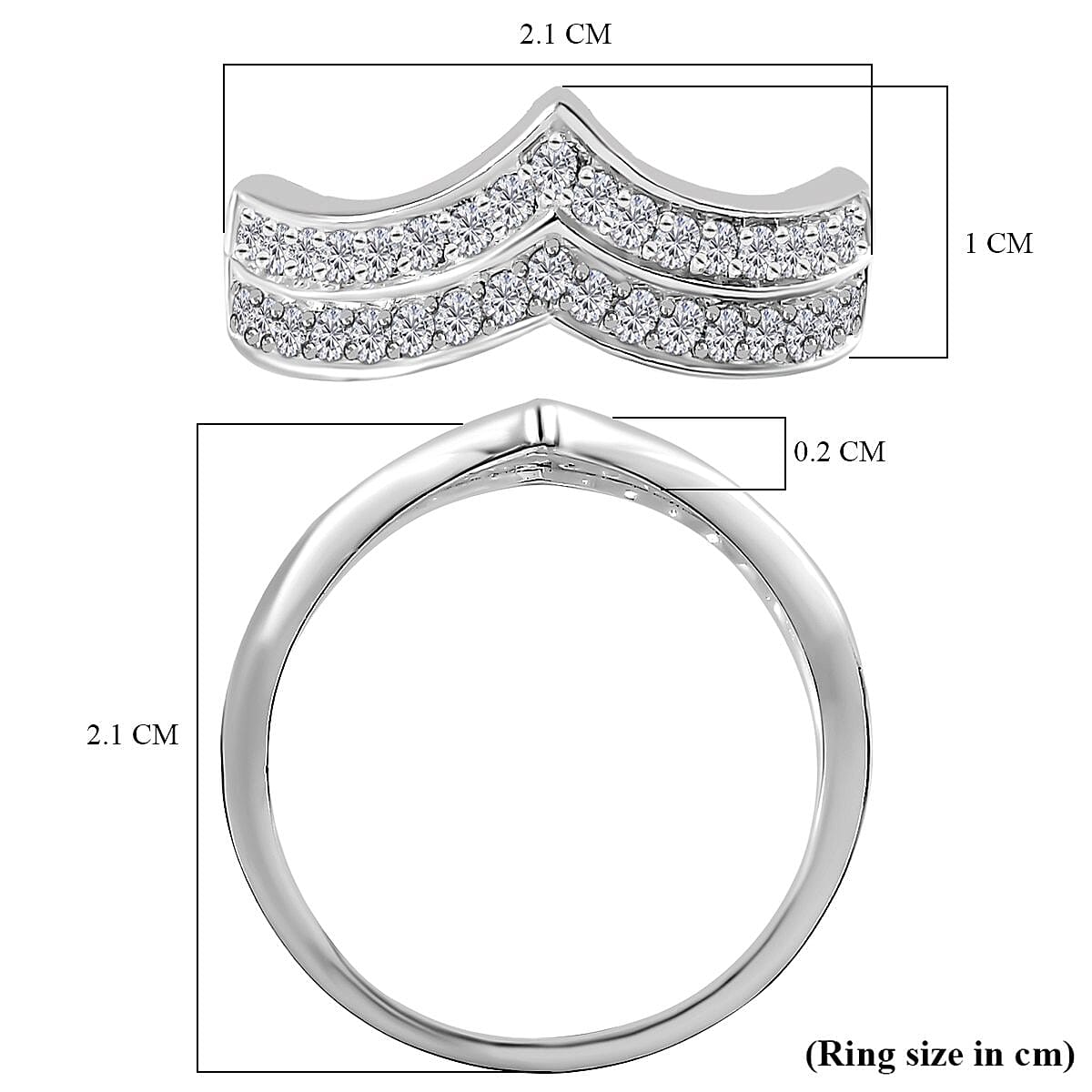 NY Close Out - Simulated Diamond Wishbone Ring in Sterling Silver 1.044 Ct 7253554 11