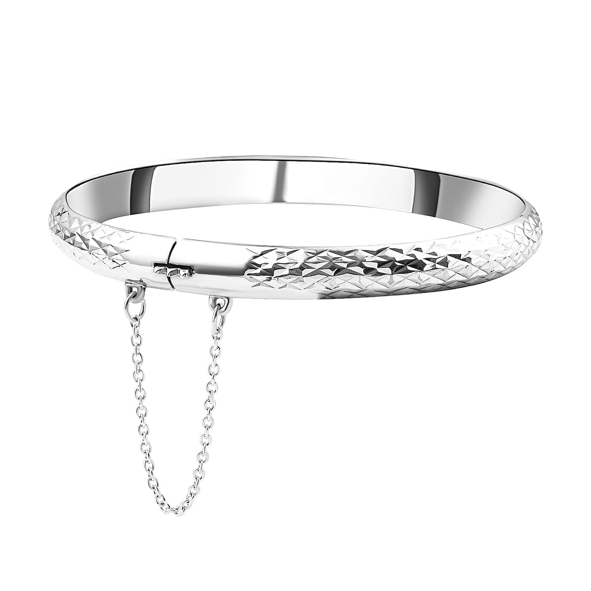NY Close Out Sterling Silver Diamond Cut Design Bracelet (Size 7.5), Silver Wt. 9.00 Gms 7132012 2