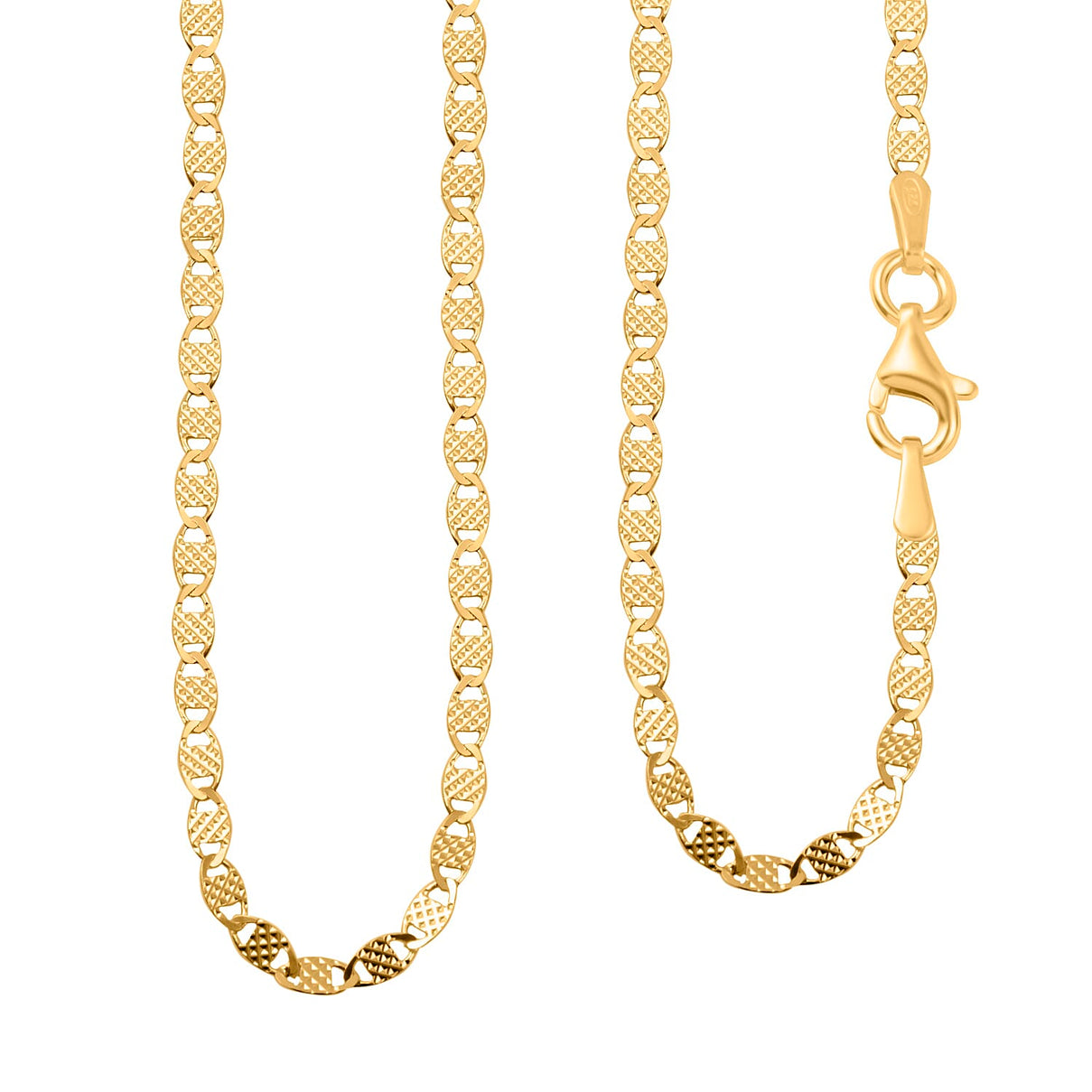 NY Close Out- Sterling Silver Necklace (Size - 20) With Gold Overlay 7990650 0
