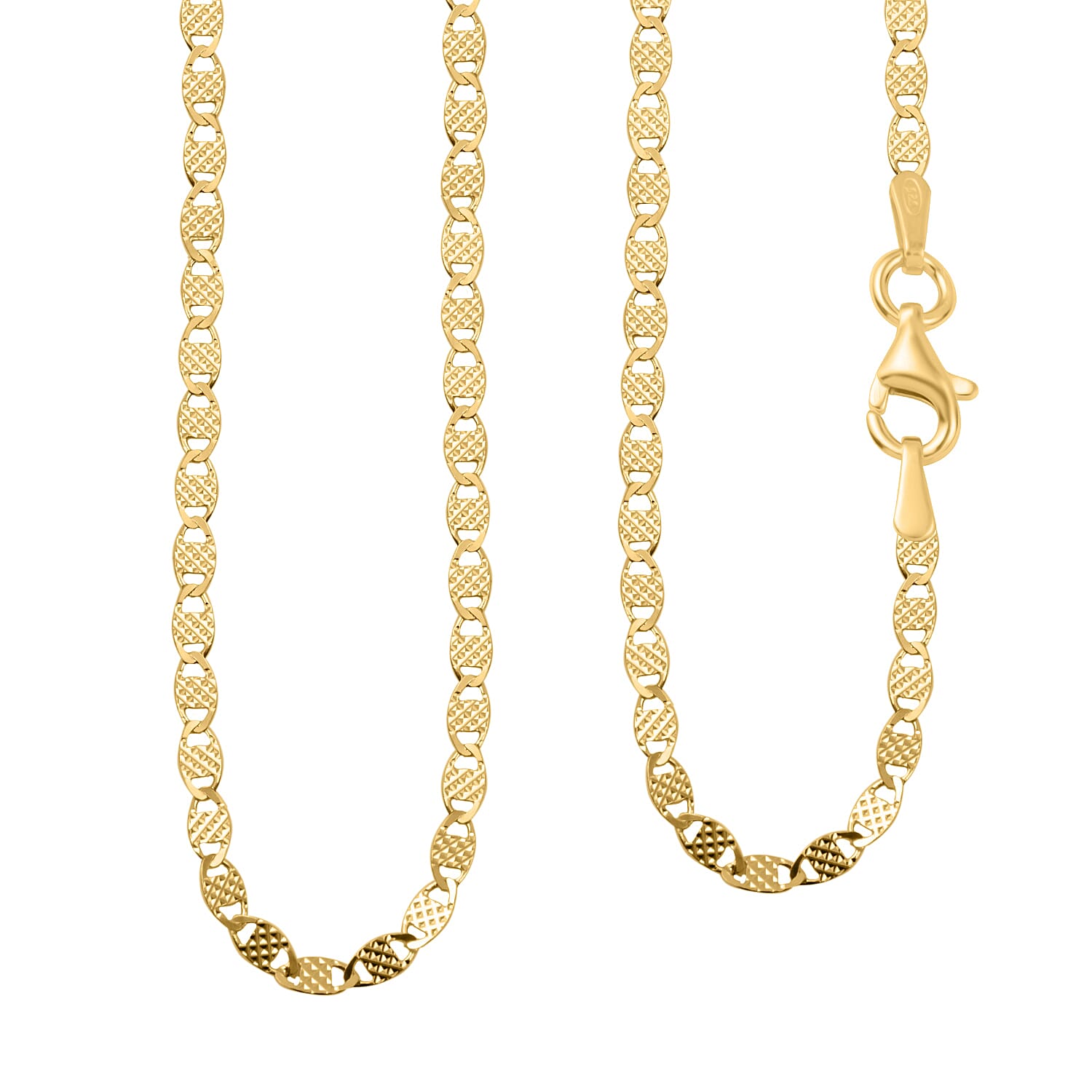 NY Close Out- Sterling Silver Necklace (Size - 20) With Gold Overlay 7990650 0