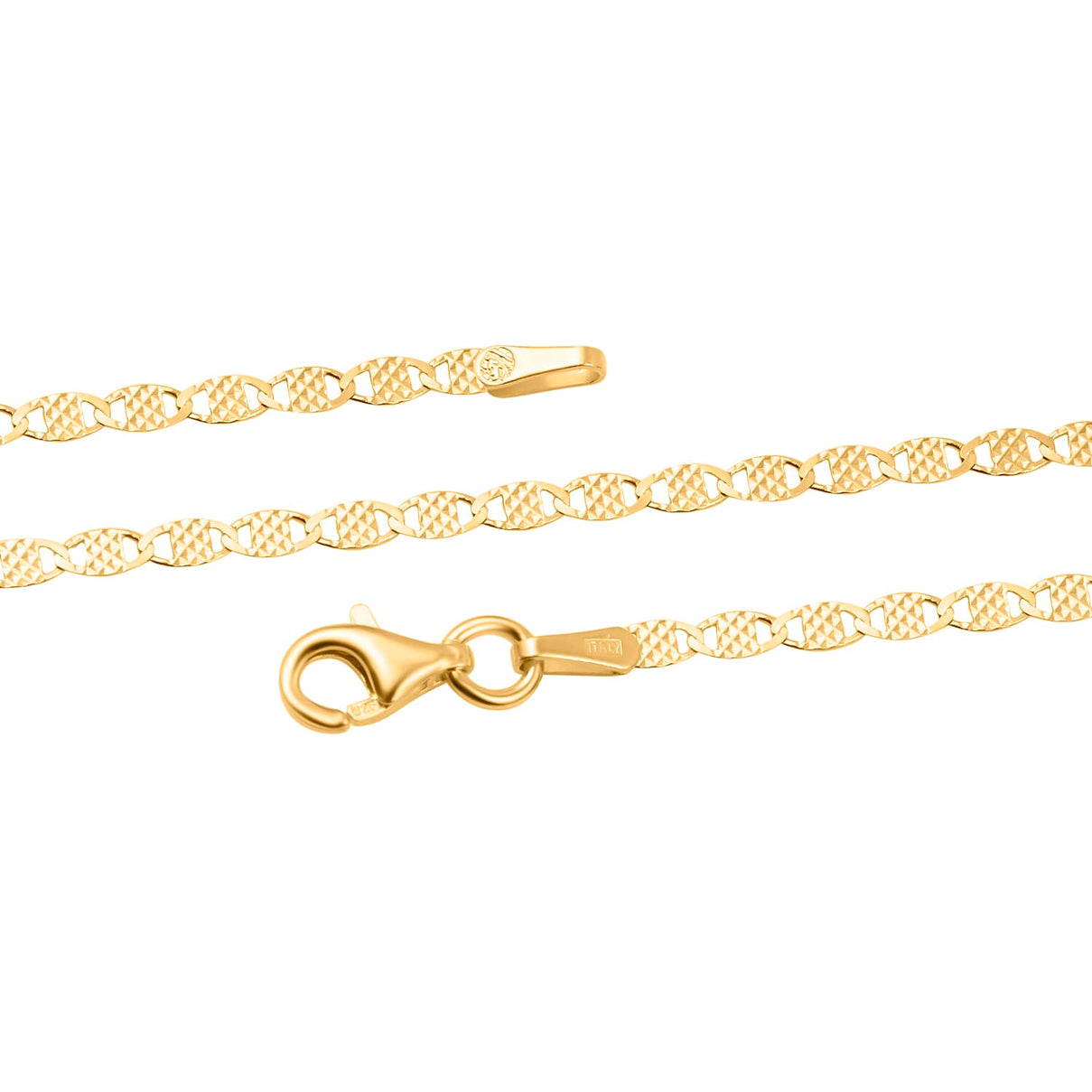 NY Close Out- Sterling Silver Necklace (Size - 20) With Gold Overlay 7990650 4