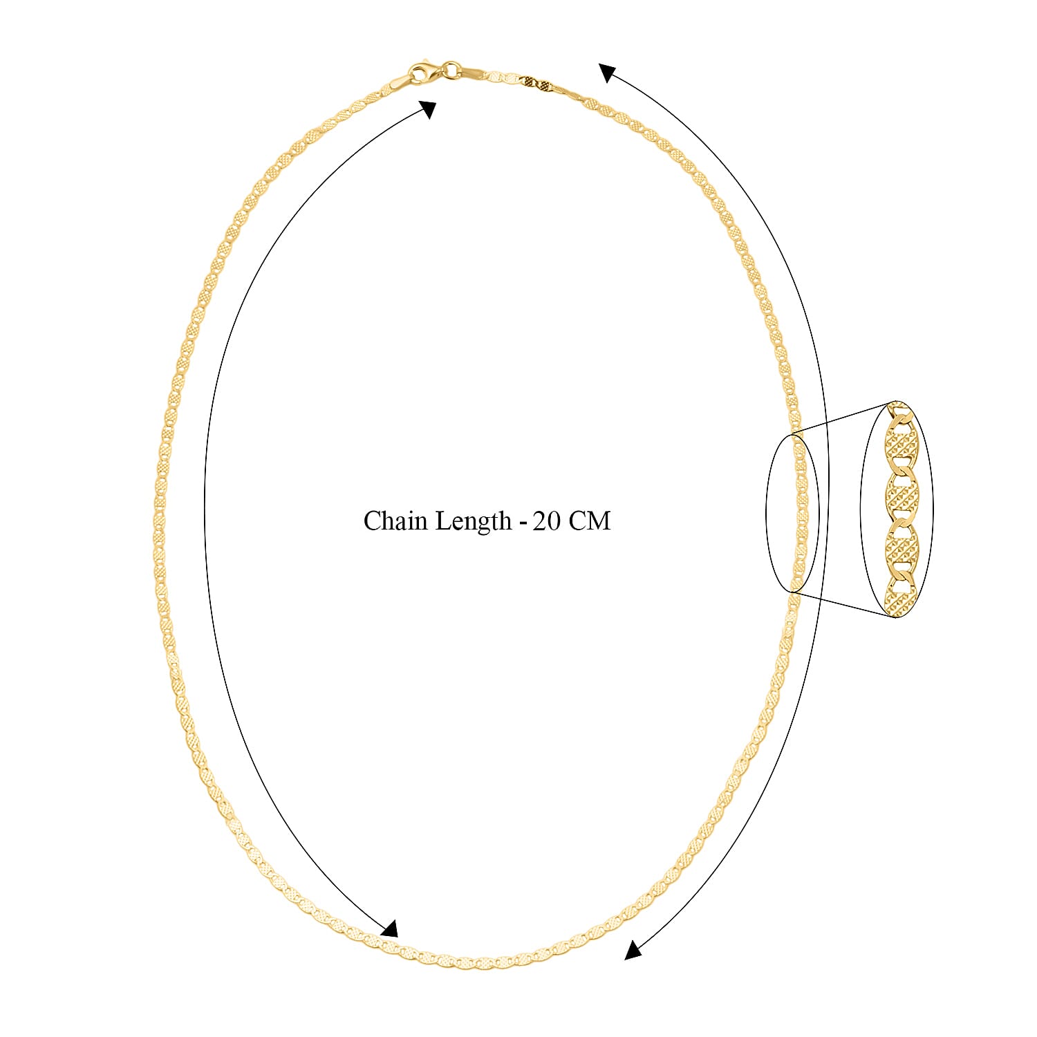NY Close Out- Sterling Silver Necklace (Size - 20) With Gold Overlay 7990650 5