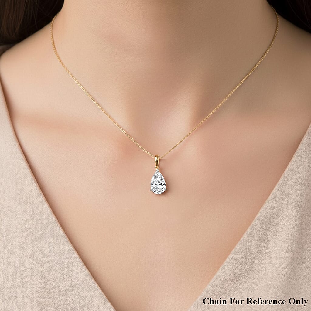 LUXURIANT 2 Ct. Lab Grown Diamond Solitaire Pendant in 14K Yellow Gold 8370173 2