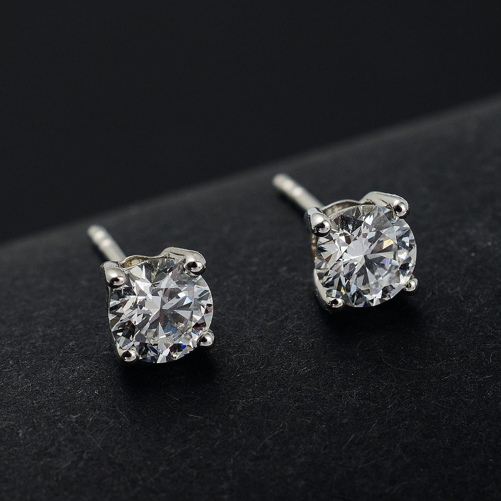 NY Closeout Luxuriant Diamond - 14K White Gold Certified Lab Grown Diamond (VS-EF) Earrings 1.00 Ct.