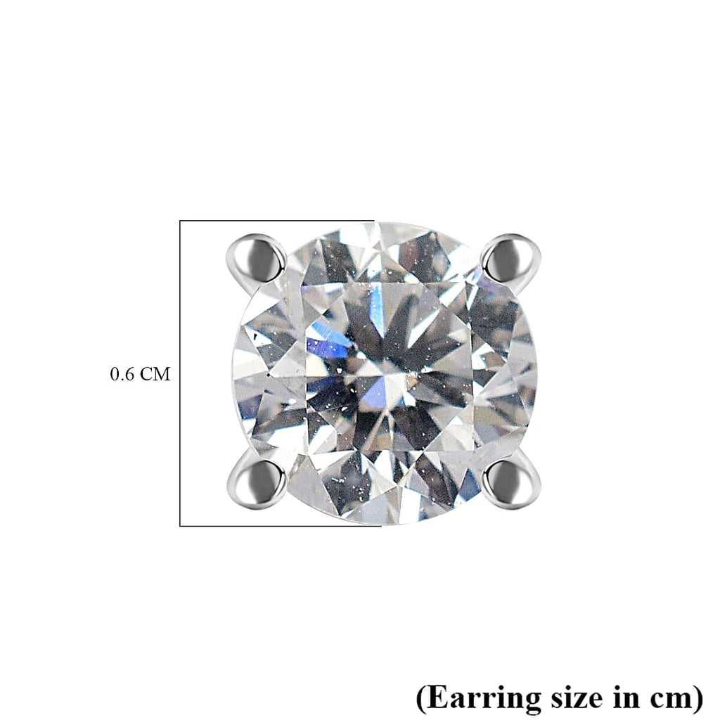 NY Closeout Luxuriant Diamond - 14K White Gold Certified Lab Grown Diamond (VS-EF) Earrings 1.00 Ct.