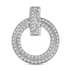 NY Closeout - 14K White Gold Diamond (I1-I2-G-H) Circle Pendant 1.03 Ct.