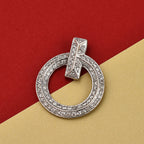NY Closeout - 14K White Gold Diamond (I1-I2-G-H) Circle Pendant 1.03 Ct.