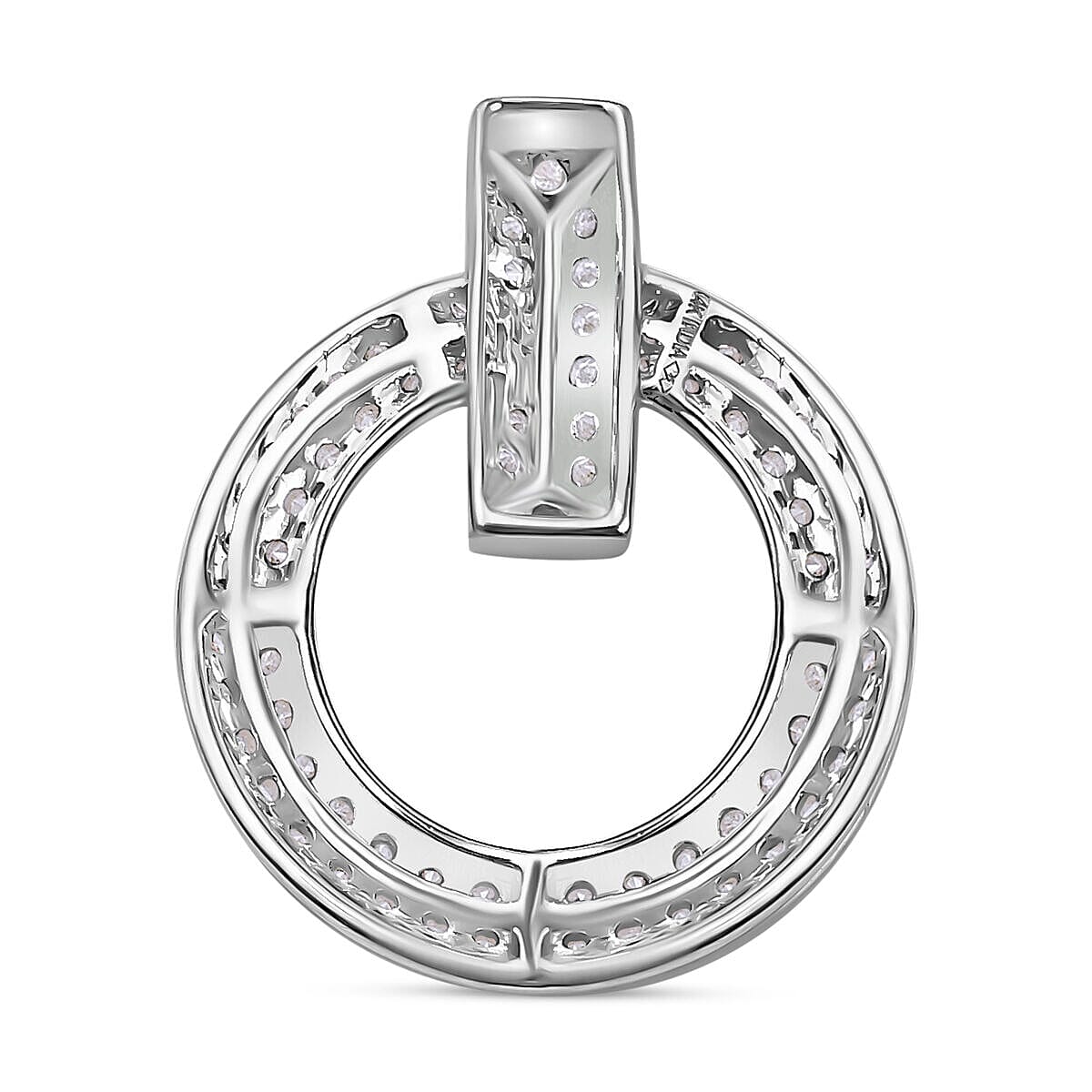 NY Closeout - 14K White Gold Diamond (I1-I2-G-H) Circle Pendant 1.03 Ct. 7268189 3
