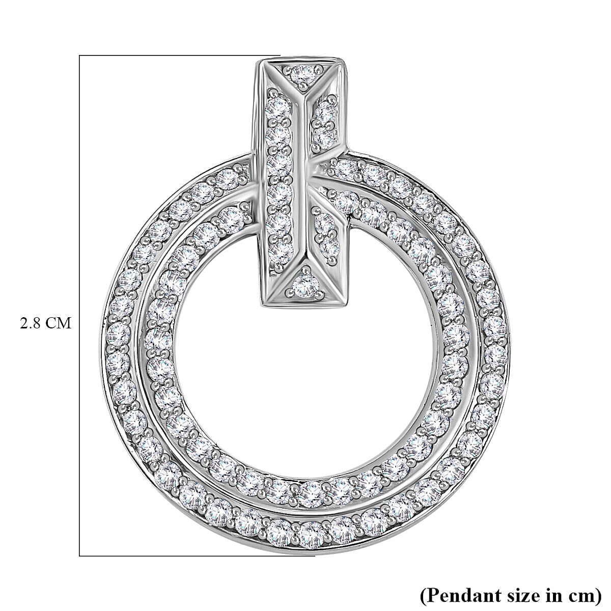 NY Closeout - 14K White Gold Diamond (I1-I2-G-H) Circle Pendant 1.03 Ct. 7268189 4
