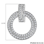 NY Closeout - 14K White Gold Diamond (I1-I2-G-H) Circle Pendant 1.03 Ct.