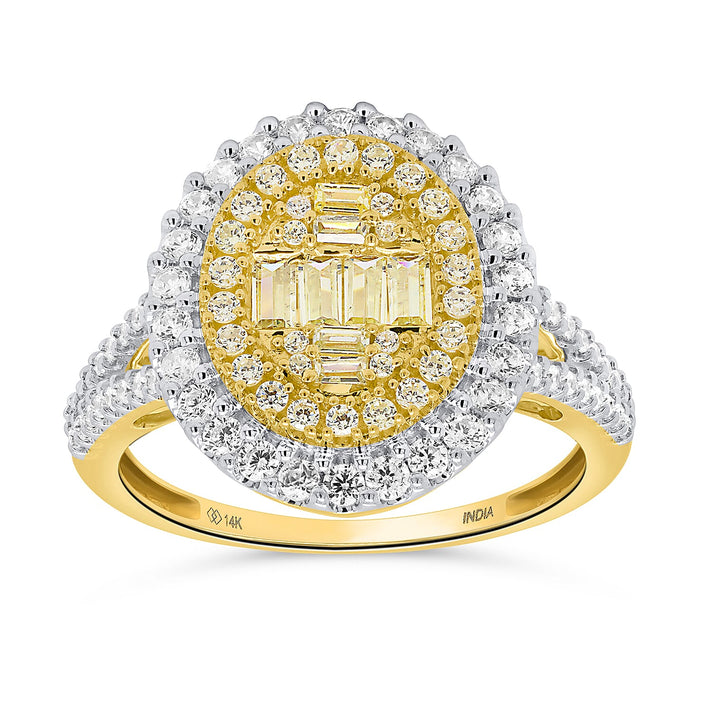 NY Closeout Deal - 14K Yellow Gold Earth Mined Arygle NATURAL Yellow Diamond Ring 1.00 Ct, Gold Wt. 3.50 Gms- Oval 8532065 1
