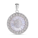 NY Closeout - ELANZA Cubic Zirconia Pendant in Rhodium Overlay Sterling Silver