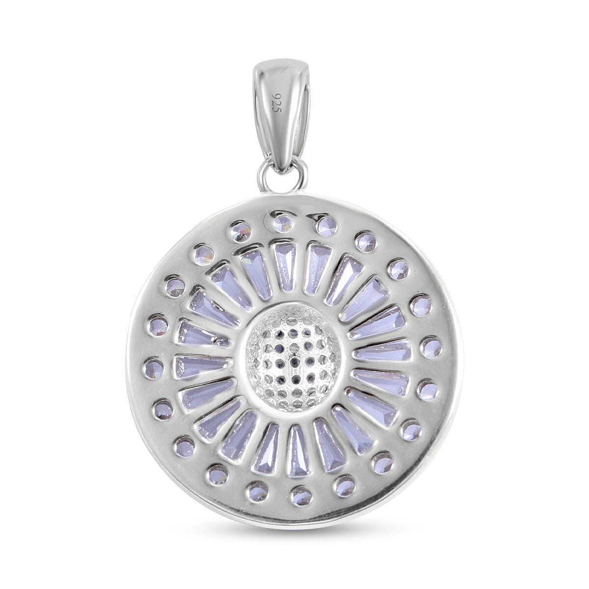 NY Closeout - ELANZA Cubic Zirconia Pendant in Rhodium Overlay Sterling Silver 7256027 4