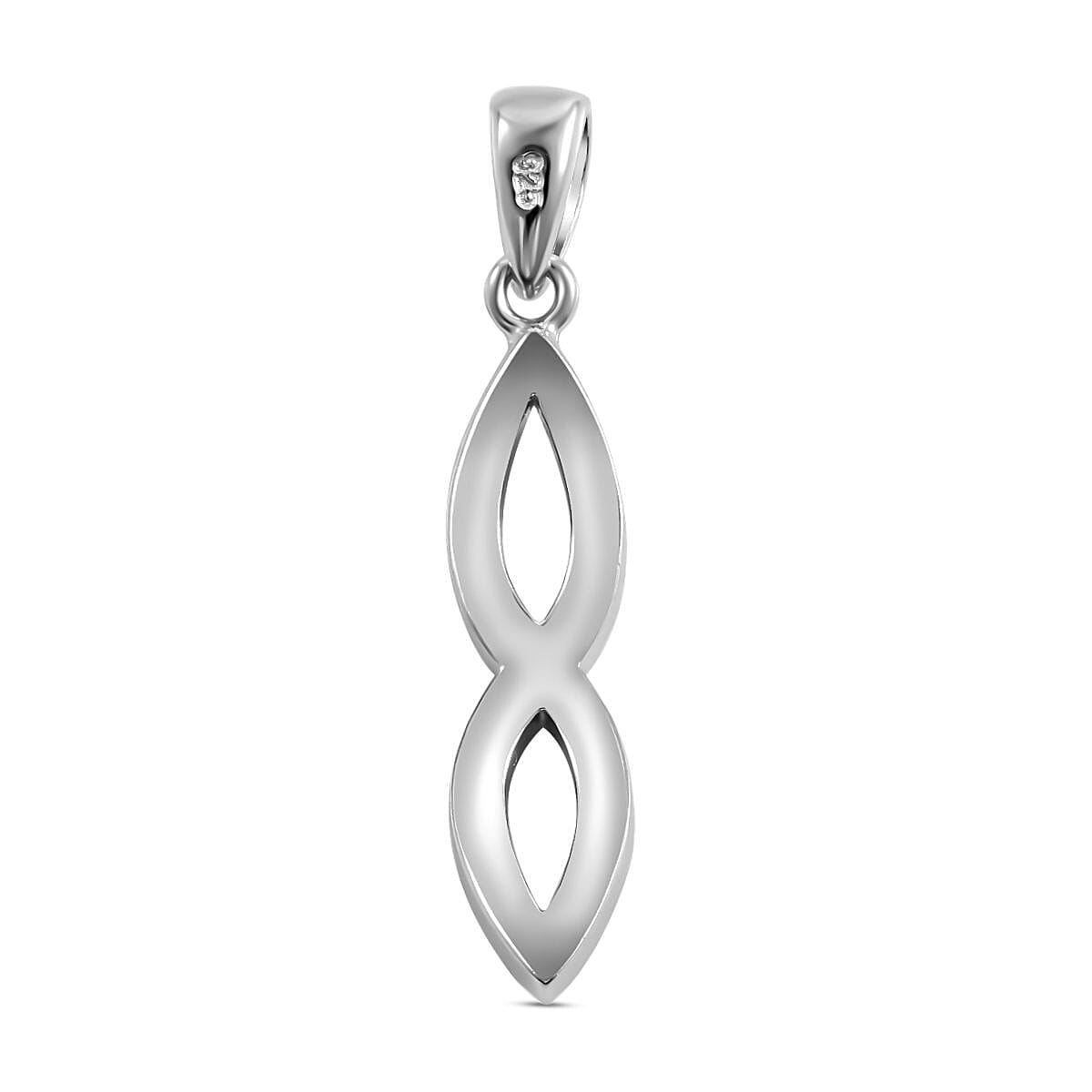NY Closeout - ELANZA Simulated Diamond Pendant in Rhodium Overlay Sterling Silver 7256071 4