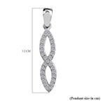 NY Closeout - ELANZA Simulated Diamond Pendant in Rhodium Overlay Sterling Silver