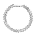 NY Closeout Simulated Diamond Bracelet (Size - 7.5) in Silver Tone